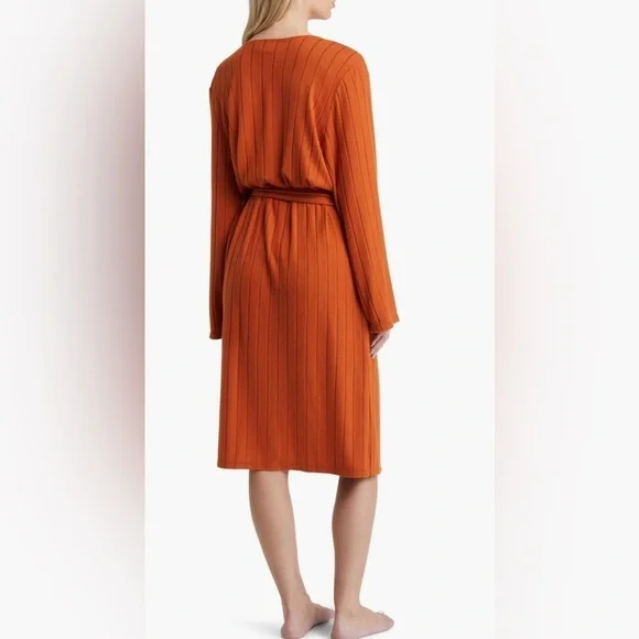 BP Women’s Rust Color Ribbed Robe Size XL - Picture 4 of 10